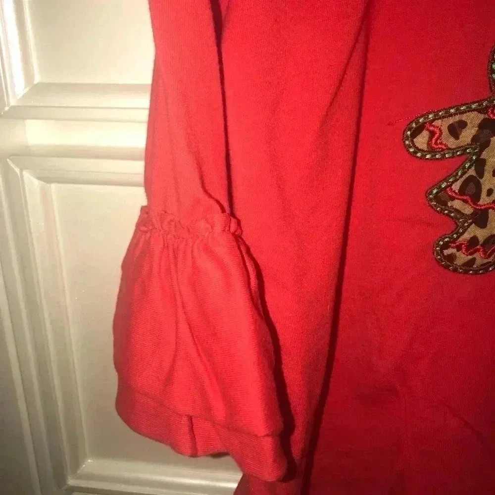 GIRLS GINGERBREAD PERSON SHIRT SIZE 140 EUC - Picture 5 of 6